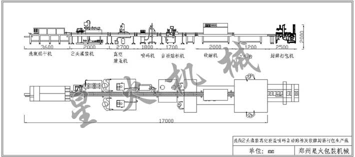 洗瓶2灌装真空旋喷码贴标收缩打包生产线