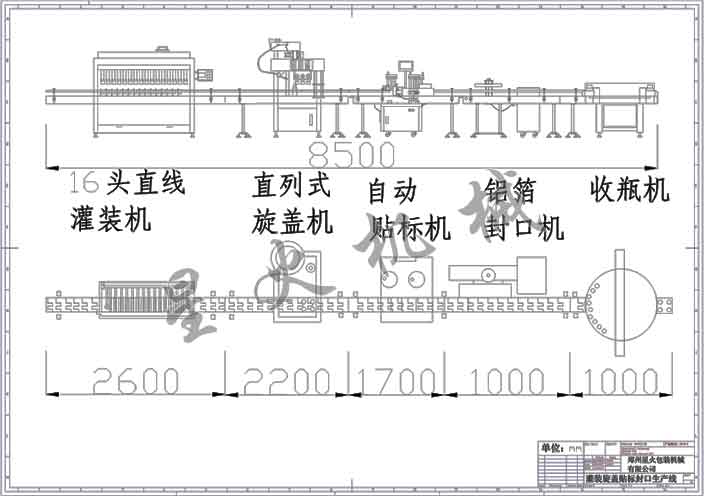16头灌装旋盖封口贴标生产线